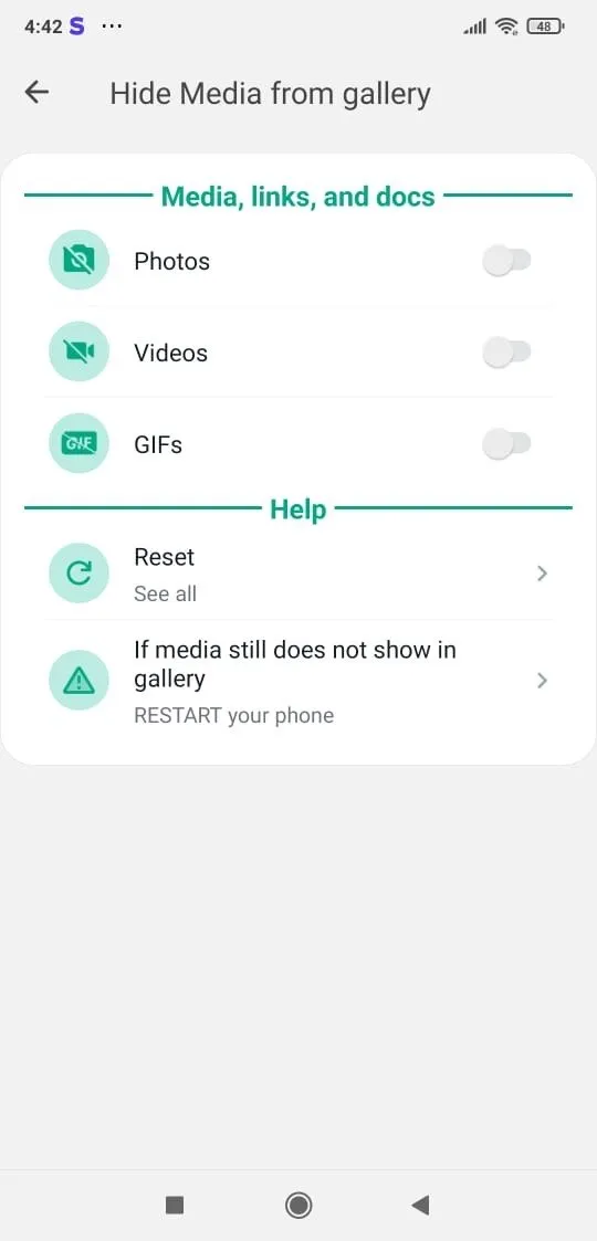 Hide Media from Gallery — Stop photos, videos, and GIFs from showing in your phone gallery.